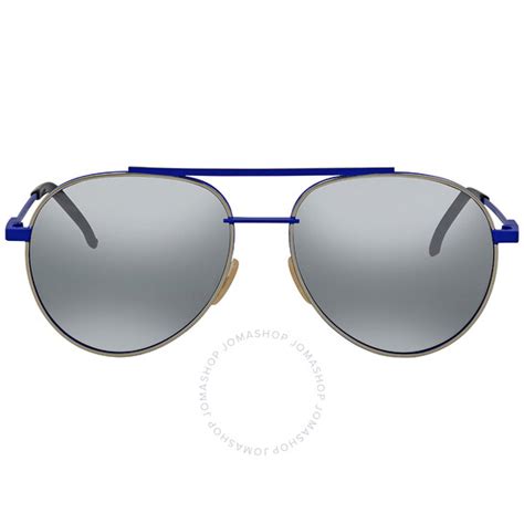 Fendi Silver Pilot Sunglasses FF 0222/S PJP/T4 55 